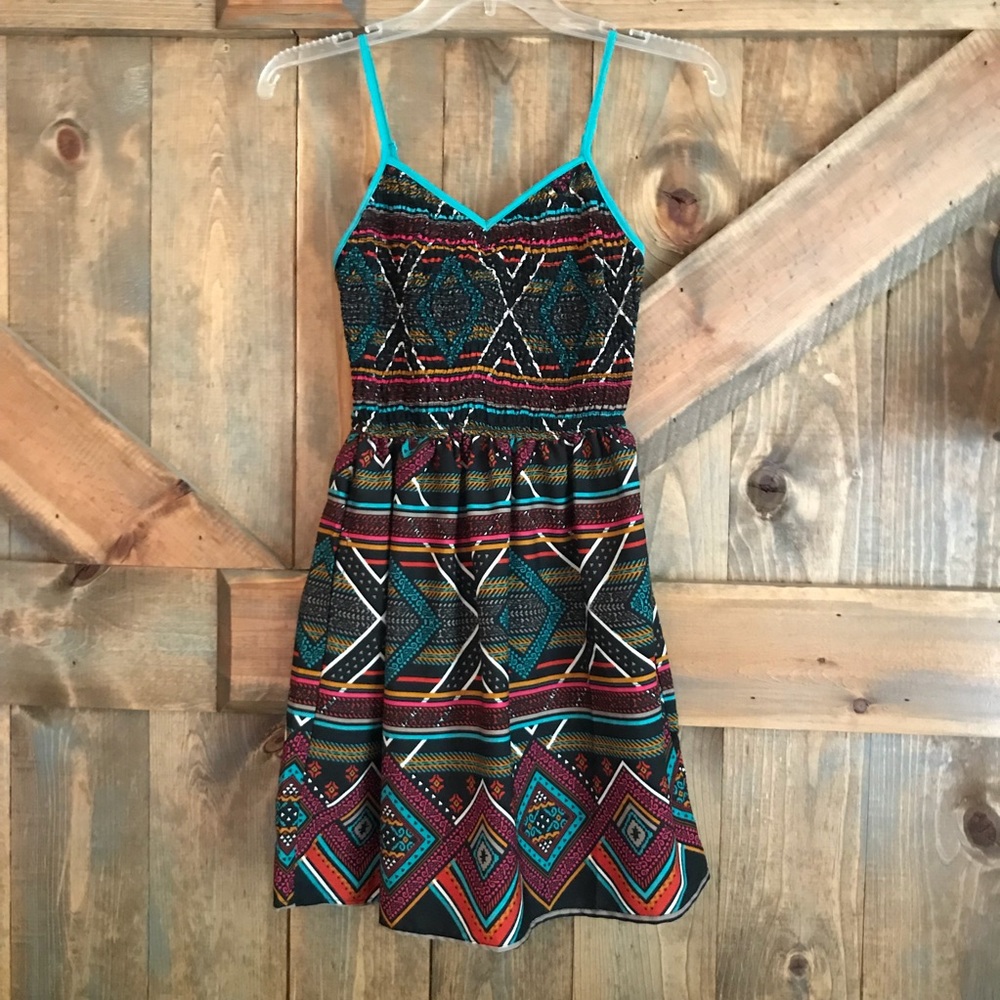 Earthbound Aztec print dress with pockets